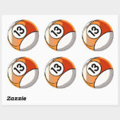 Comic Style Number 13 Billards Ball Ronde Sticker (Vel)