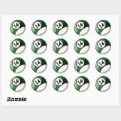 Comic Style Number 14 Billiards Ball Ronde Sticker (Vel)