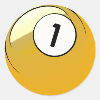 Comic Style Number 1 Billiards Ball Ronde Sticker
