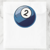 Comic Style Number 2 Billiards Ball Ronde Sticker (Tas)