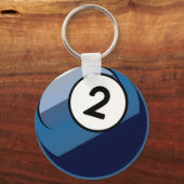 Comic Style Number 2 Billiards Ball Sleutelhanger (Voorkant)