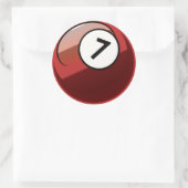 Comic Style Number 7 Billiards Ball Ronde Sticker (Tas)
