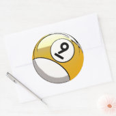 Comic Style Number 9 Billiards Ball Ronde Sticker (Envelop)