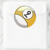 Comic Style Number 9 Billiards Ball Ronde Sticker (Tas)