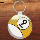 Comic Style Number 9 Billiards Ball Sleutelhanger (Voorkant)