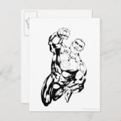 Comic Style - Opvliegend, zwart en wit Briefkaart (Voorkant / Achterkant)