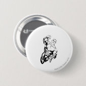 Comic Style - Opvliegend, zwart en wit Ronde Button 5,7 Cm (Voorkant /achterkant)