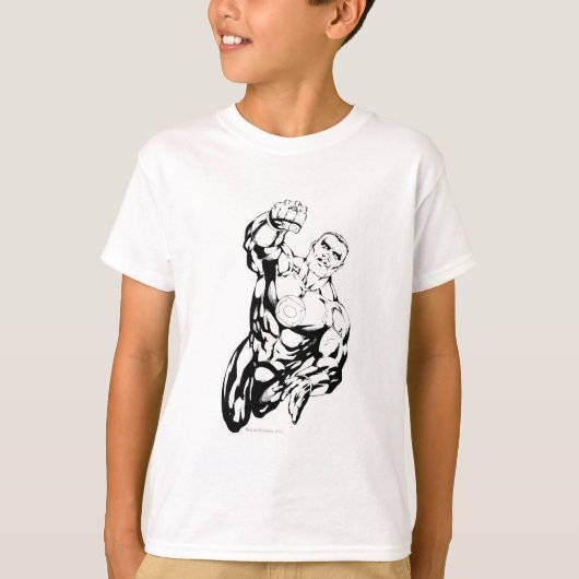 Comic Style - Opvliegend, zwart en wit T-shirt (Voorkant)