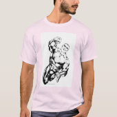 Comic Style - Opvliegend, zwart en wit T-shirt (Voorkant)