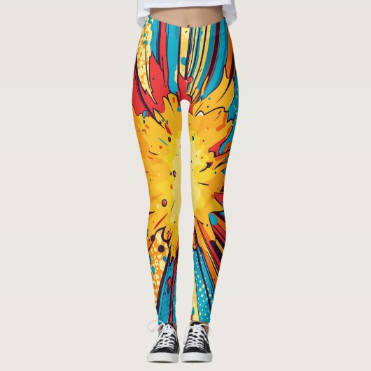 Comic Style Pop Art Explosion (11) Leggings (Voorkant)