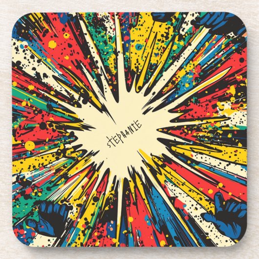 Comic Style Pop Art Explosion (2) Bier Onderzetter (Voorkant)