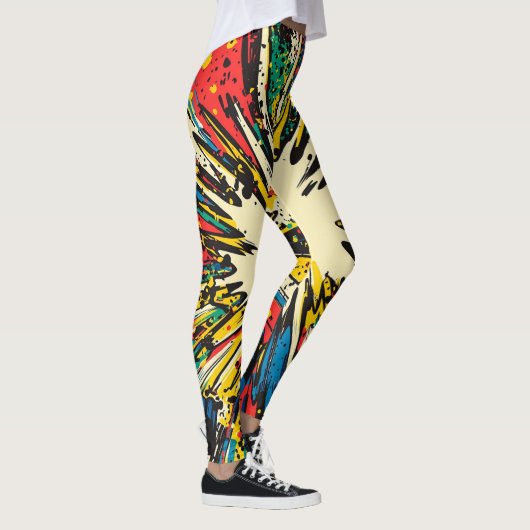Comic Style Pop Art Explosion (2) Leggings (Rechts)