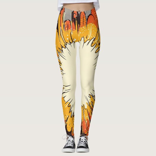 Comic Style Pop Art Explosion (6) Leggings (Voorkant)