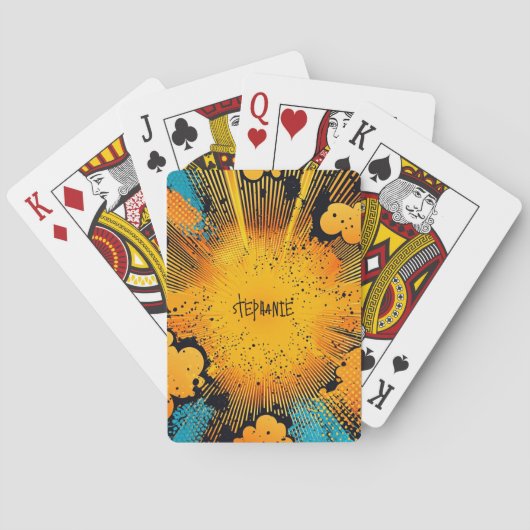Comic Style Pop Art Explosion (8) Pokerkaarten (Achterkant)