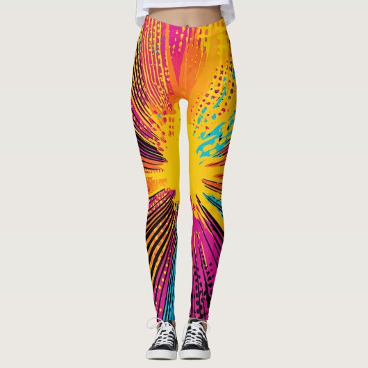 Comic Style Pop Art Explosion (9) Leggings (Voorkant)
