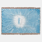 Comic Style Pop Art Explosion - Blauw en Wit Deken (Voorkant)