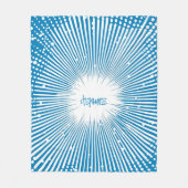 Comic Style Pop Art Explosion - Blauw en Wit Fleece Deken (Voorkant)