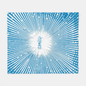 Comic Style Pop Art Explosion - Blauw en Wit Fleece Deken (Voorkant (Horizontaal))
