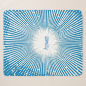 Comic Style Pop Art Explosion - Blauw en Wit Sherpa Deken (Voorkant (horizontaal))