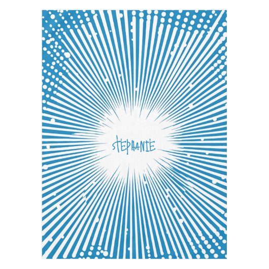 Comic Style Pop Art Explosion - Blauw en Wit Tafelkleed (Voorkant)