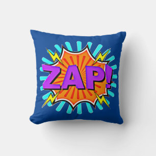 Comic Style Pop Art Retro Blue Oranje Paars ZAP Kussen