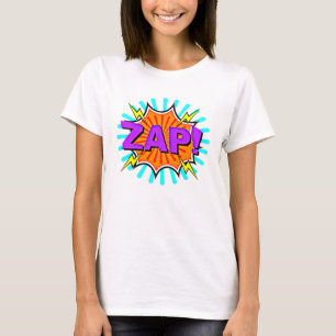 Comic Style Pop Art Retro Blue Paars Oranje ZAP T-shirt