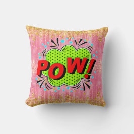 Comic Style Pop Art Retro Red Green POW Kussen