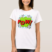 Comic Style Pop Art Retro Red Green POW T-shirt (Voorkant)