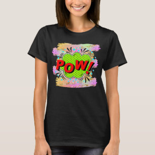 Comic Style Pop Art Retro Red Green POW T-shirt