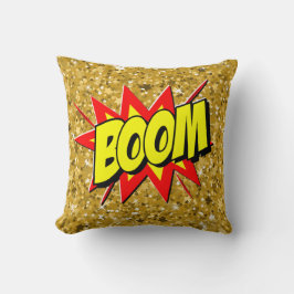 Comic Style Pop Art Retro Yellow Red Yellow BOOM Kussen