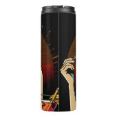Comic Style Retro Pinup Meisje met een Cocktail Thermosbeker (Achterkant)