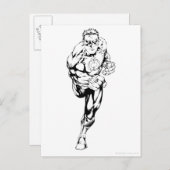 Comic Style - Running, Black and White Briefkaart (Voorkant / Achterkant)