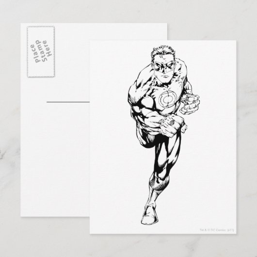 Comic Style - Running, Black and White Briefkaart (Voorkant / Achterkant)