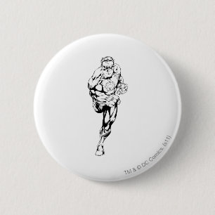 Comic Style - Running, Black and White Ronde Button 5,7 Cm