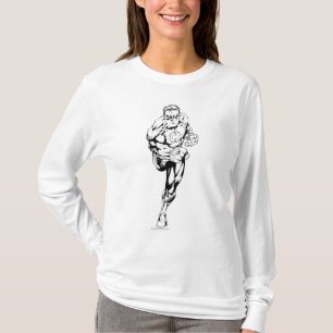 Comic Style - Running, Black and White T-shirt