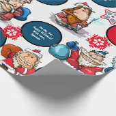Comic Style Santas, aangepast Cadeaupapier (Hoek)