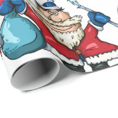 Comic Style Santas, aangepast Cadeaupapier (Rol Hoek)