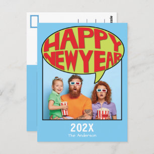Comic Style, speciaal gepersonaliseerd, nieuw jaar Briefkaart
