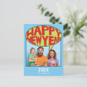 Comic Style, speciaal gepersonaliseerd, nieuw jaar Briefkaart (Staand voorkant)