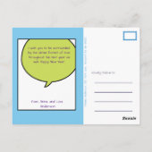 Comic Style, speciaal gepersonaliseerd, nieuw jaar Briefkaart (Achterkant)