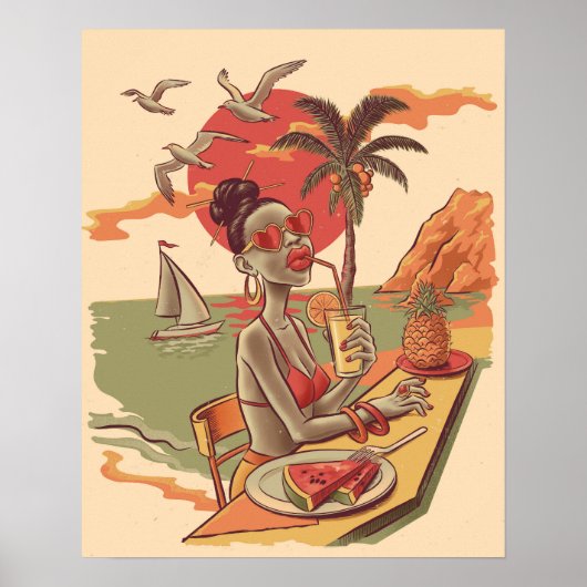 Comic Style Summer Vibes Poster (Voorkant)