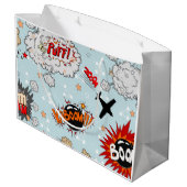 Comic Style Super Hero-ontwerp Large Cadeautasje (Achterkant Gekanteld)