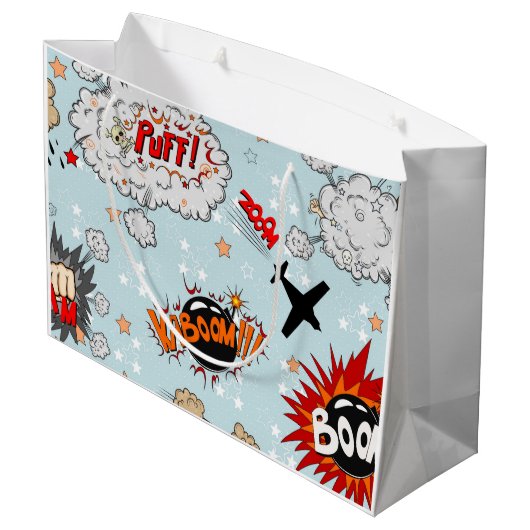 Comic Style Super Hero-ontwerp Large Cadeautasje (Achterkant Gekanteld)