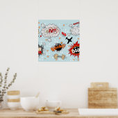 Comic Style Super Hero-ontwerp Poster (Keuken)