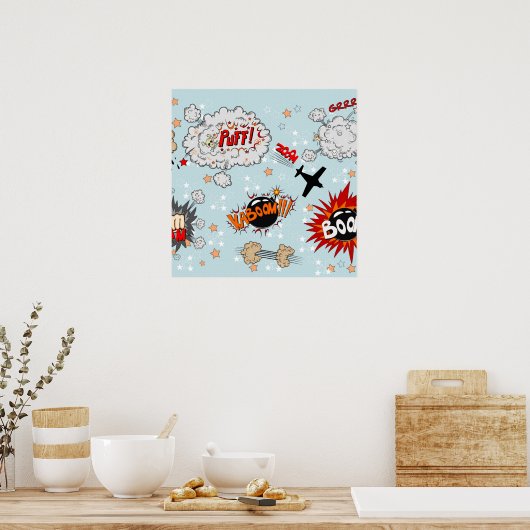 Comic Style Super Hero-ontwerp Poster (Keuken)