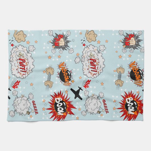 Comic Style Super Hero-ontwerp Theedoek (Horizontaal)