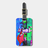 Comic Style Superheld Robot uit de buitenruimte! Bagagelabel (Voorkant verticaal)