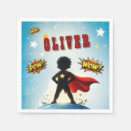 Comic Style Superhero Boy's Name Birthday Servet