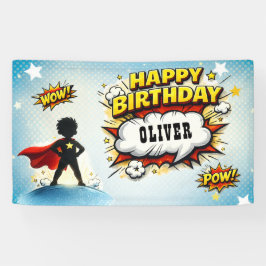 Comic Style Superhero Boy's Name Birthday Spandoek