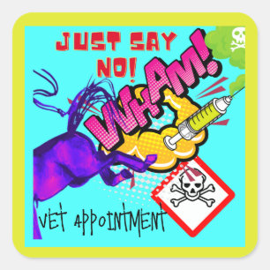 Comic Style Vet afspraak vierkante sticker